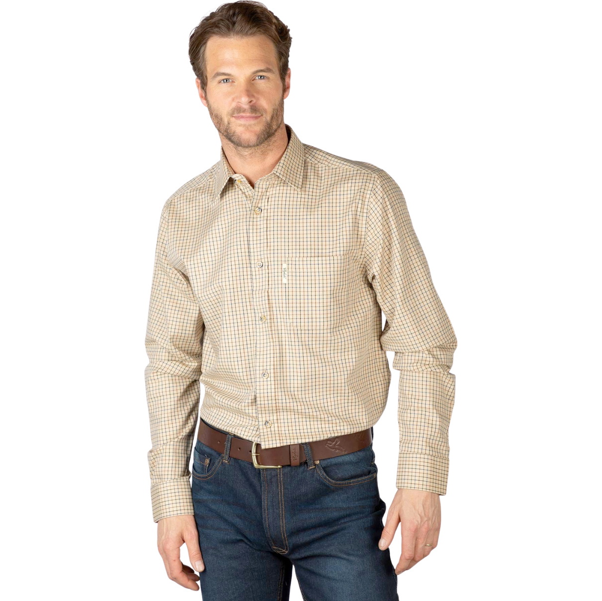 2025 Rydale Herren Lang Ärmel Shirt 412216 - Poacher Beige